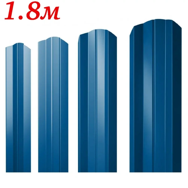 Евроштакетник М-образный Синий RAL 5005 односторонний 1,8м