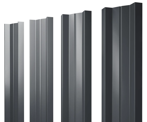 Евроштакетник М-образный 0,4x110 мм серый RAL 7024 1м