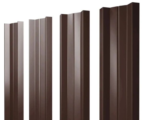 Евроштакетник М-образный 0,4x110 мм коричневый RAL 8017 1м